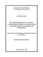Dạy học xác suất   thống kê ở trường trung học phổ thông theo lý thuyết kết nối với sự hỗ trợ của công nghệ thông tin tt tieng anh 