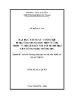 Dạy học xác suất   thống kê ở trường trung học phổ thông theo lý thuyết kết nối với sự hỗ trợ của công nghệ thông tin tt 