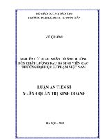 Nghiên cứu các nhân tố ảnh hưởng đến chất lượng đầu ra sinh viên các trường đại học sư phạm việt nam 