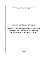 BÁO CÁO THUYẾT MINH TỔNG HỢPĐIỀU CHỈNH QUY HOẠCH SỬ DỤNG ĐẤT ĐẾN NĂM2020 VÀ KẾ HOẠCH SỬ DỤNG ĐẤT NĂM 2016 HUYỆN VỊ THỦY – TỈNH HẬU GIANG