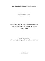 Thực hiện pháp luật về lao động đối với người chấp hành án phạt tù ở việt nam 