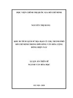 Khu di tích lịch sử địa đạo củ chi, thành phố hồ chí minh trong đời sống văn hóa cộng đồng hiện nay 