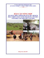 BÁO CÁO TỔNG HỢPRÀ SOÁT, ĐIỀU CHỈNH, BỔ SUNG QUY HOẠCH PHÁT TRIỂN CHĂN NUÔI TỈNH HƯNG YÊN ĐẾN NĂM2020, TẦM NHÌN ĐẾN NĂM 2030