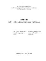 BÀI THI MÔN TÂM LÝ HỌC THỂ DỤC THỂ THAO