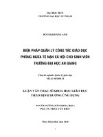 Biện pháp quản lý công tác giáo dục phòng ngừa tệ nạn xã hội cho sinh viên trường đại học an giang 