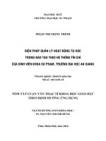 Biện pháp quản lý hoạt động tự học trong đào tạo theo hệ thống tín chỉ của sinh viên khoa sư phạm, trường đại học an giang 