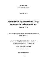 Rèn luyện cho học sinh kỹ năng tự học trong dạy học phần sinh thái học, sinh học 12 