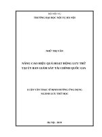 Nâng cao hiệu quả hoạt động lưu trữ tại ủy ban giám sát tài chính quốc gia 