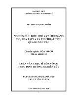 Nghiên cứu điều chế vật liệu nano tio2 pha tạp lantan và thử hoạt tính quang xúc tác 