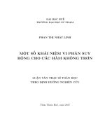 Một số khái niệm vi phân suy rộng cho các hàm không trơn 