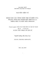Khảo sát các tính chất phi cổ điển của trạng thái hai mode kết hợp SU(1,1) thêm một và bớt một photon 