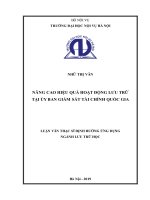 Nâng cao hiệu quả hoạt động lưu trữ tại ủy ban giám sát tài chính quốc gia 