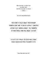 Tổ chức dạy học tích hợp theo chủ đề “chất lỏng” trong lĩnh vực khoa học tự nhiên ở trường trung học cơ sở 