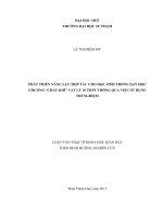 Phát tiển năng lực hợp tác cho học sinh trong dạy học chương “chất khí” vật lý 10 trung học phổ thông thông qua việc sử dụng thí nghiệm 