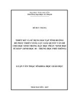 Thiết Kế Và Sử Dụng Bài Tập Tình Huống Để Phát Triển Năng Lực Giải Quyết Vấn Đề Cho Học Sinh