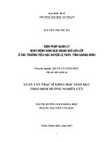 Biện pháp quản lý hoạt động giáo dục ngoài giờ lên lớp ở các trường tiểu học huyện lệ thủy, tỉnh quảng bình 