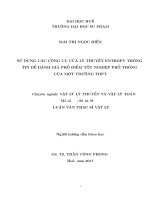 Sử dụng các công cụ của lý thuyết entropy thông tin để đánh giá phổ điểm tốt nghiệp của một trường trung học phổ thông 
