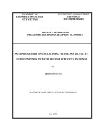 An empirical study on stock returns, volume, and volatility, listed companies on the ho chi minh city stock exchange stock exchange 