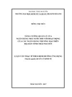 Tăng Cường Quản Lý Của Ngân Hàng Nhà Nước Đối Với Hoạt Động Của Các Ngân Hàng Thương Mại