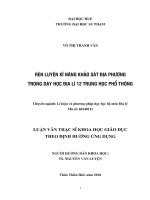 Rèn luyện kỹ năng khảo sát địa phương trong dạy học địa lý 12 trung học phổ thông 