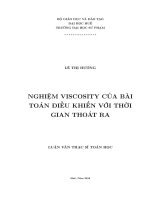 Nghiệm viscosity của bài toán điều khiển với thời gian thoát ra 