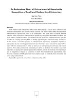 An exploratory study of entrepreneurial opportunity recognition of small and medium sized enterprises 
