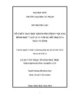 Tổ chức dạy học khám phá phần “quang hình học” vật lý 11 với sự hỗ trợ của máy vi tính 