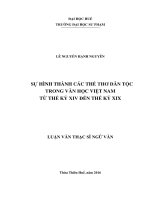 Sự hình thành các thể thơ dân tộc trong văn học việt nam từ thế kỷ xiv đến thế kỷ xix 
