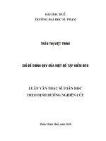 Chỉ số chính quy của một số tập điểm béo 