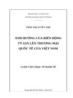 Ảnh hưởng của biến động tỷ giá lên thương mại quốc tế của việt nam , luận văn thạc sĩ 