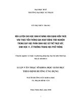 Rèn luyện cho học sinh kỹ năng suy luận trong dạy học phần sinh học tế bào, sinh học 10 