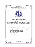 Nâng cao hiệu quả quản lý nhân sự trong văn phòng công ty cổ phần sản xuất dịch vụ xuất nhập khẩu từ liêm 