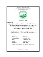Thực Hiện Quy Trình Chăm Sóc, Nuôi Dưỡng Và Phòng, Trị Bệnh Cho Đàn Lợn Thịt Nuôi Tại Trang Trại Nguyễn Xuân Dũng, Xã Khánh Thượng, Huyện Ba Vì, Thành Phố Hà Nội​