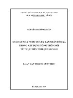 Quản lý nhà nước của Ủy ban nhân dân xã trong xây dựng nông thôn mới từ thực tiễn tỉnh Quảng Nam