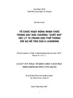 Tổ chức hoạt động nhận thức trong dạy học chương “chất khí” vật lý 10 trung học phổ thông với sự hỗ trợ của e learning 