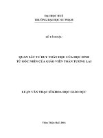 Quan sát tư duy toán học của học sinh từ góc nhìn của giáo viên toán tương lai 