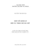 Một số định lý hội tụ theo độ đo mờ 