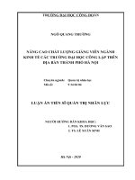 luận án tiến sĩ nâng cao chất lượng giảng viên ngành kinh tế các trường đại học công lập trên địa bàn thành phố hà nội 
