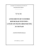 Antecedebts of customer repurchase intention   a study of online group buying in vietnam 