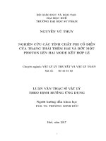 Nghiên cứu các tính chất phi cổ điển của trạng thái thêm hai và bớt một photon lên hai mode kết hợp lẻ 