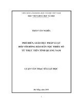 Phổ biến, giáo dục pháp luật đối với đồng bào dân tộc thiểu số từ thực tiễn tỉnh Quảng Nam