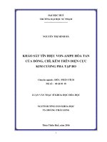 Khảo sát tín hiệu von ampe hòa tan của đồng, chì, kẽm trên điện cực kim cương pha tạp bo 