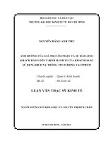 Ảnh hưởng của giá trị cảm nhận và sự hài lòng khách hàng sử dụng dịch vụ thông tin di động tại TPHCM , luận văn thạc sĩ 