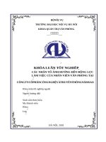 Các nhân tố ảnh hưởng đến động lực làm việc của nhân viên văn phòng tại công ty cổ phần công nghệ và truyền thông năm sao 