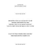 Bồi dưỡng năng lực giải quyết vấn đề cho học sinh trong dạy học chương “mắt và các dụng cụ quang” vật lý 11 trung học phổ thông với sự hỗ trợ của máy vi tính 