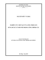 Nghiên cứu chế tạo vữa lỏng trộn sẵn dùng để xử lý mối nối trong công trình cầu 