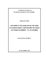Các nhân tố tác động đến sự hài lòng của khách hàng tại những siêu thị thuộc hệ thống co opmart   TP  hồ chí minh , luận văn thạc sĩ 