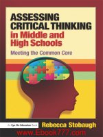 Assessing critical thinking in midle and high schools 