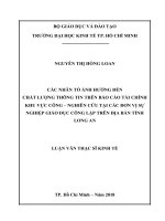 Các nhân tố ảnh hưởng đến chất lượng thông tin trên báo cáo tài chính khu vực công – nghiên cứu tại các đơn vị sự nghiệp giáo dục công lập trên địa bàn tỉnh long an 