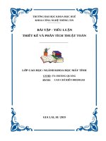 Tiểu luận ngành khoa học máy tính thiết kế và phân tích thuật toán 